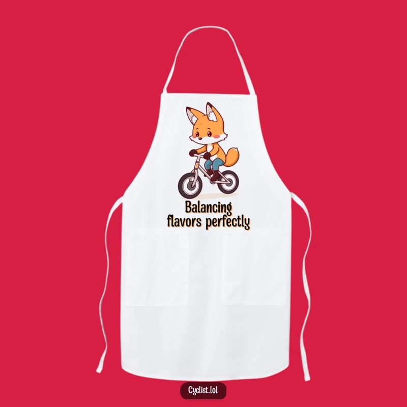 Funny Fox Unicycle Apron - Focused Chef, Playful Cooking, Perfect Funny Gift!