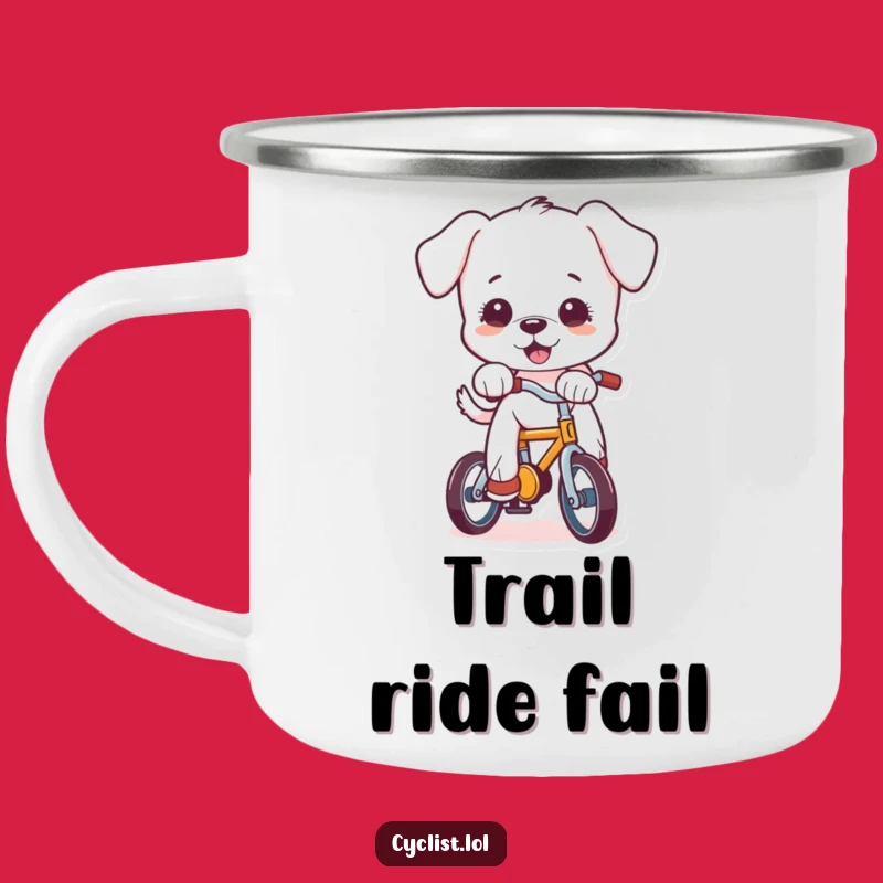 Funny Puppy Bike Camp Mug - Durable and Hilarious Outdoor Drinkware