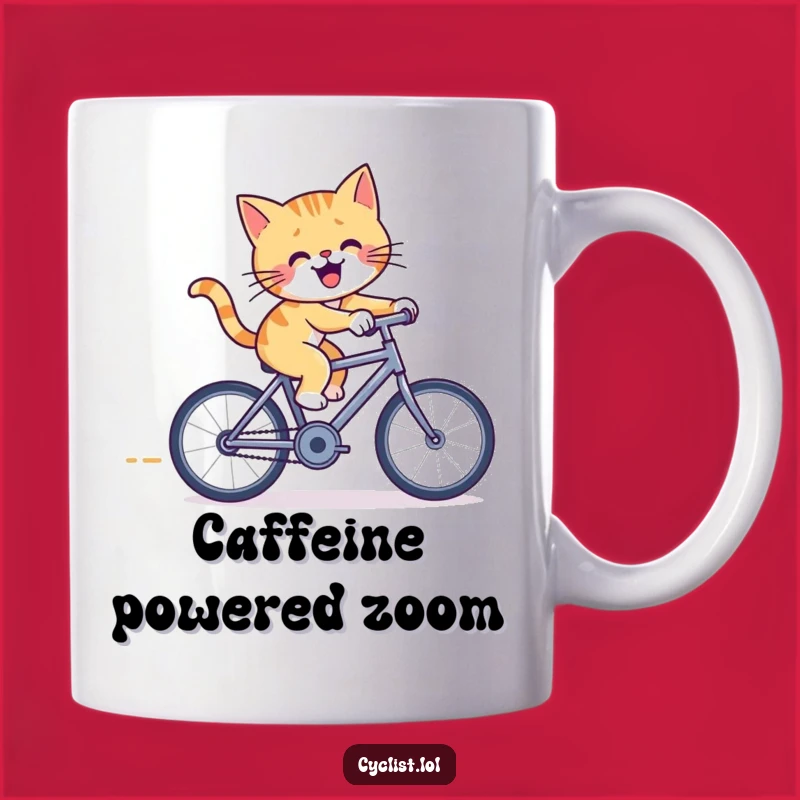 Funny Cat Bicycle Mug: Furious Pedaling Feline for Coffee Lovers, Perfect Funny Gift