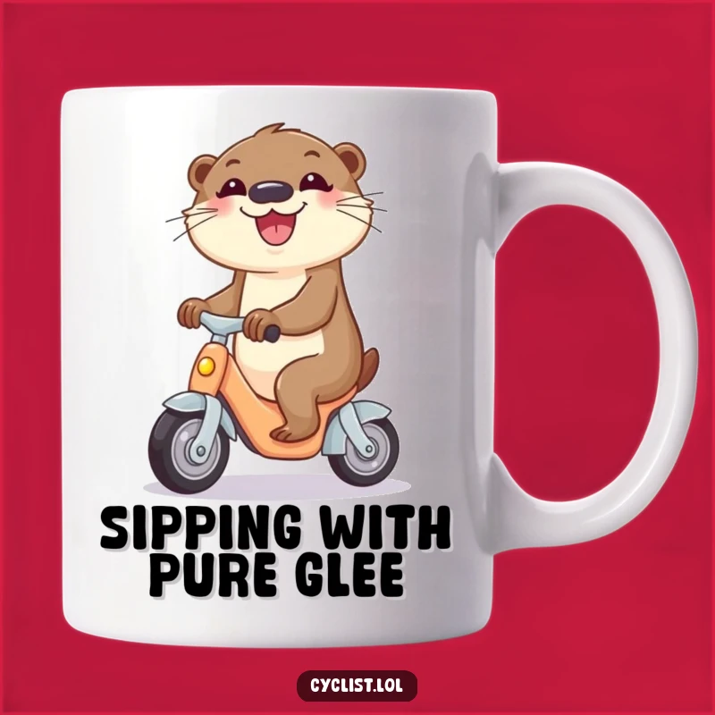 Funny Otter Tricycle Mug - Curious Joy, Miniature Ride, Perfect Funny Gift!