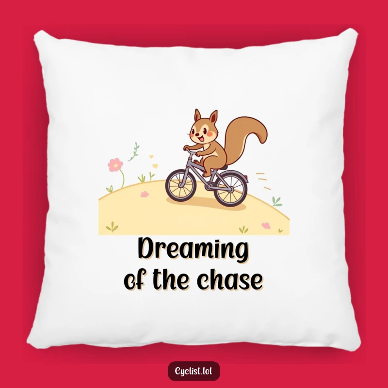 Funny Happy Squirrel Pillow: Soft & Hilarious Bicycle Accent