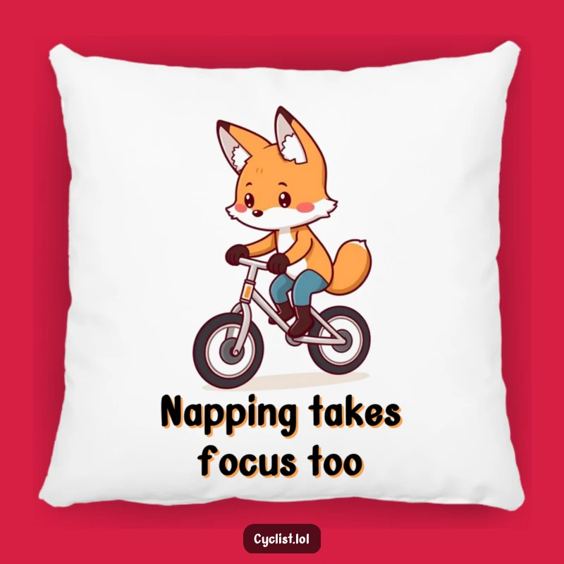 Funny Fox Unicycle Pillow - Cozy Concentration, Playful Comfort, Perfect Funny Gift!