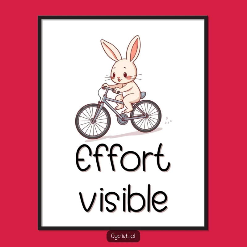 Funny Rabbit Bicycle Digital Art - Printable Determination Decor Gift