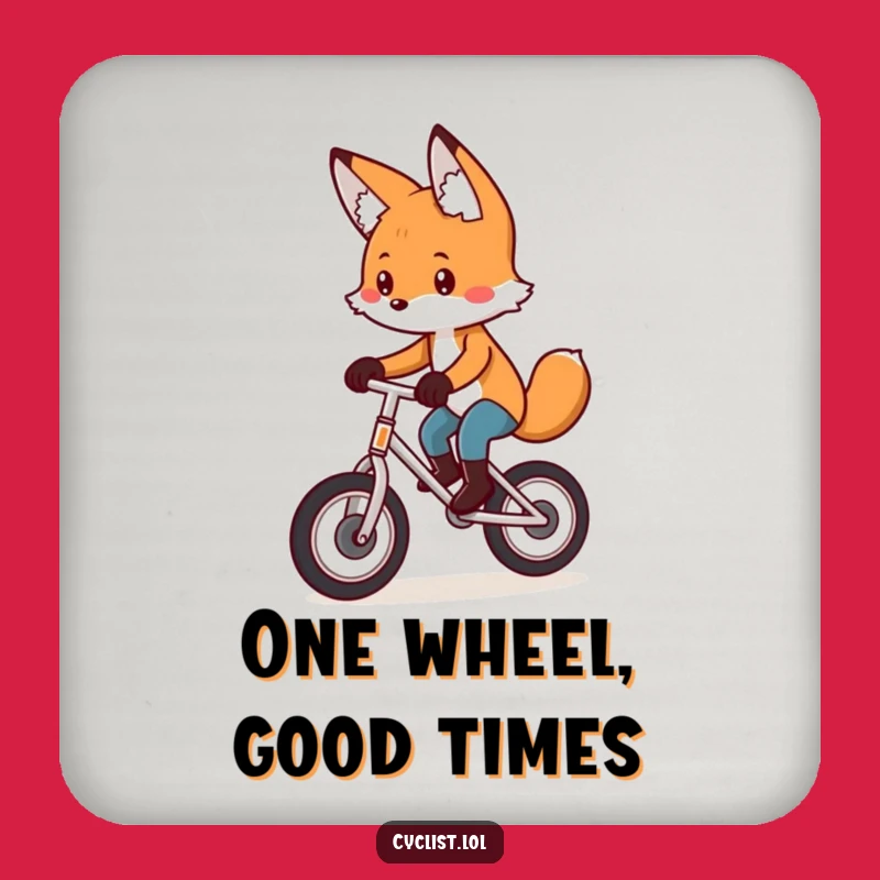 Funny Fox Unicycle Coaster - Focused Protection, Playful Style, Perfect Funny Gift!