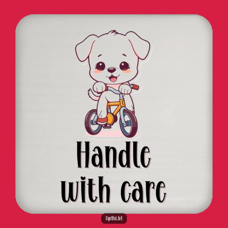 Funny Puppy Bike Coaster Set - Hilarious Cartoon Protection for Surfaces