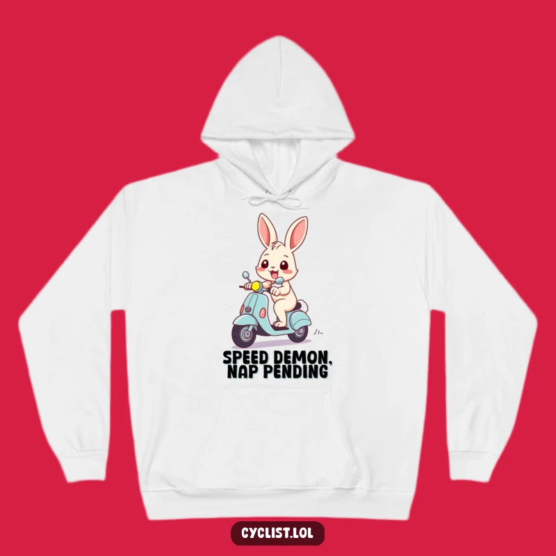Funny Bunny Scooter Hoodie - Cozy Comfort, Cheerful Grin, Perfect Funny Gift!