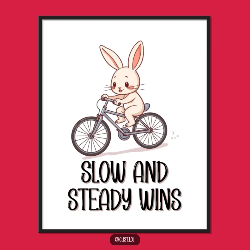 Free Printable Rabbit Wall Art: Determined Ride Funny Downloadable Decor
