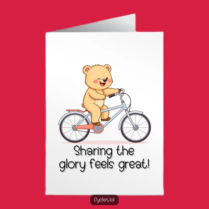 Free Printable Congrats Card: Bear Cub Tandem Balance, Downloadable Success Gift