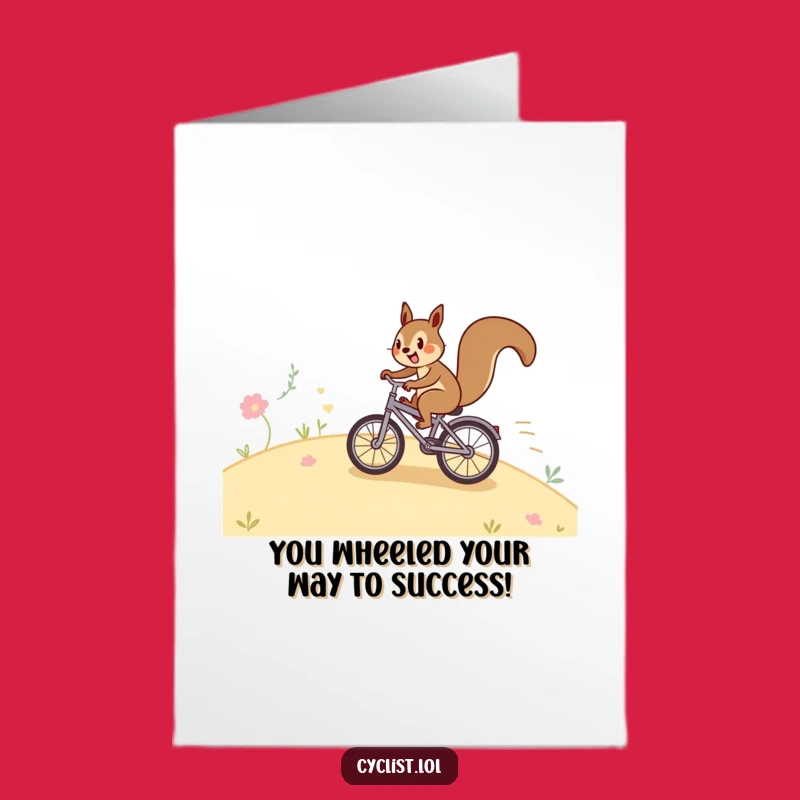 Free Printable Congrats Card: Squirrel Bike Ride Celebration - Downloadable Joy