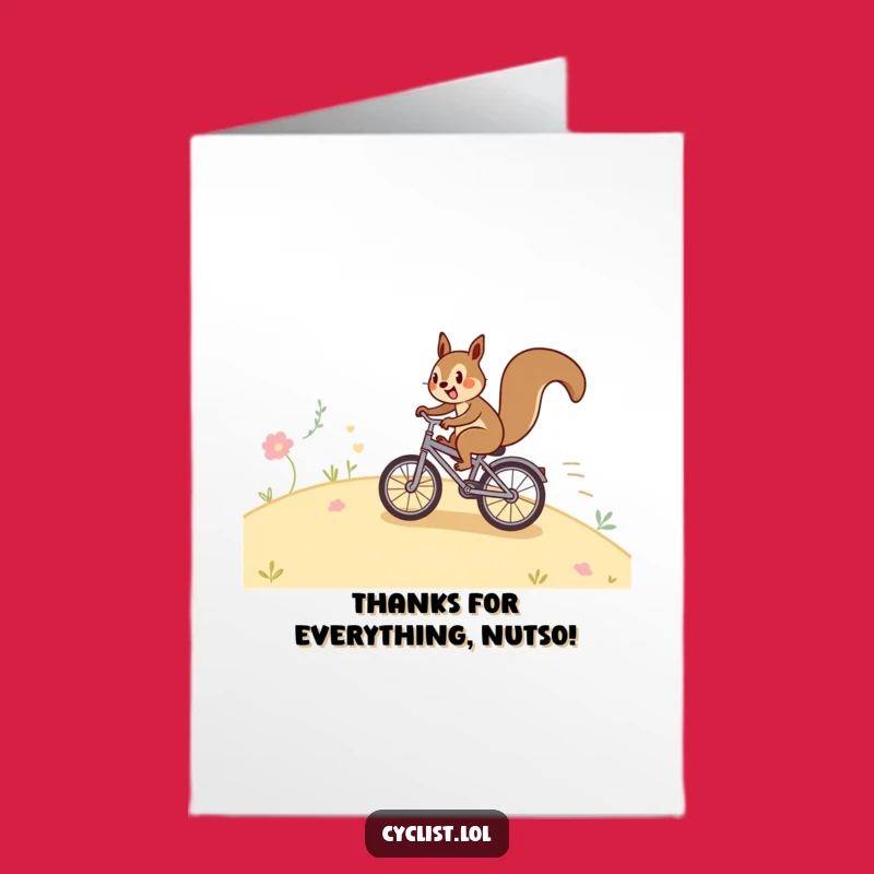 Free Printable Thank You Card: Squirrel Bike Gratitude - Easy Download