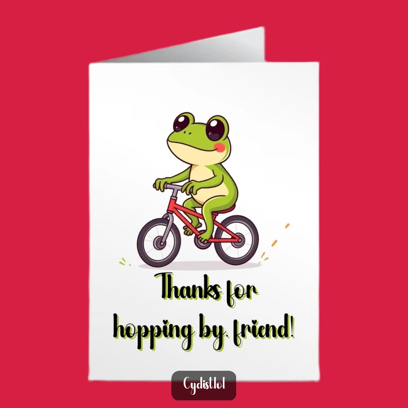 Free Printable Frog Thank You Card: Bike Obstacle Gratitude, Downloadable Gift!
