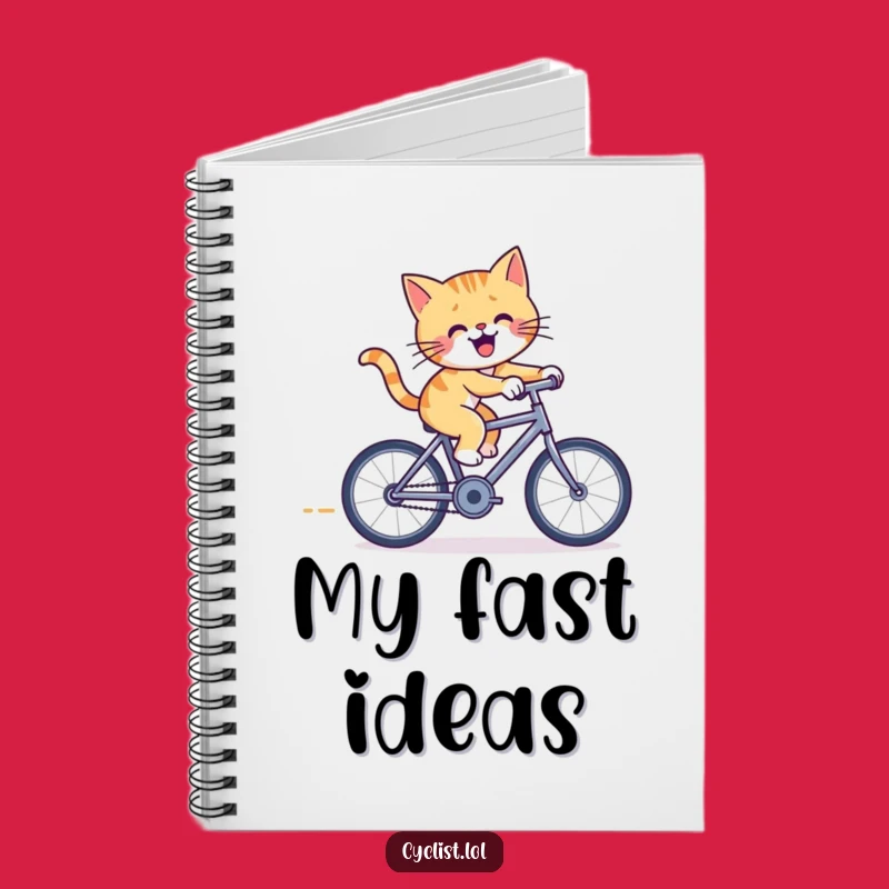 Funny Cat Bicycle Notebook: Furious Feline Cover for Energetic Notes & Ideas