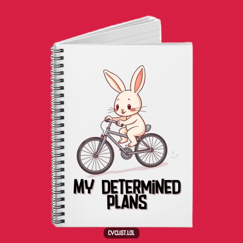 Funny Rabbit Bicycle Notebook - Journal Your Determined Efforts Gift