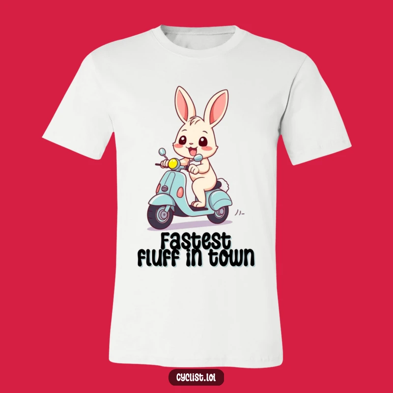 Funny Rabbit Scooter T-Shirt - Cheerful Grin, Fast Fun, Perfect Funny Gift!