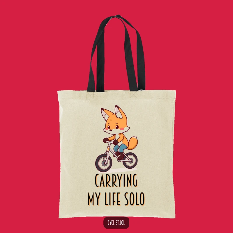 Funny Fox Unicycle Tote Bag - Focused Carry-All, Playful Style, Perfect Funny Gift!