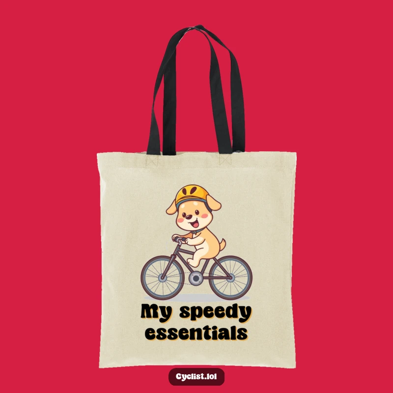 Funny Dog Bicycle Tote Bag: Helmeted Rider Design, Practical & Adventurous Funny Gift