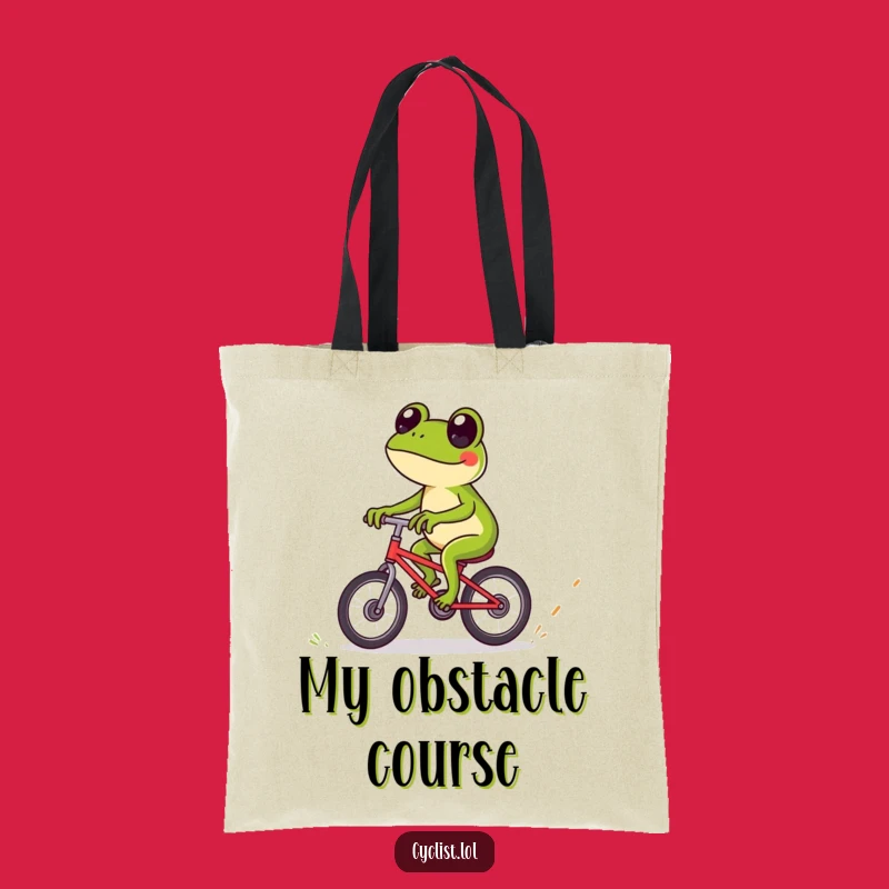 Funny Frog Bicycle Tote Bag: Expert Rider Design, Practical & Playful Funny Gift