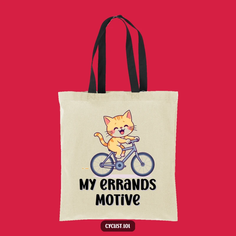 Funny Cat Bicycle Tote Bag: Furious Feline Design, Practical & Playful Funny Gift